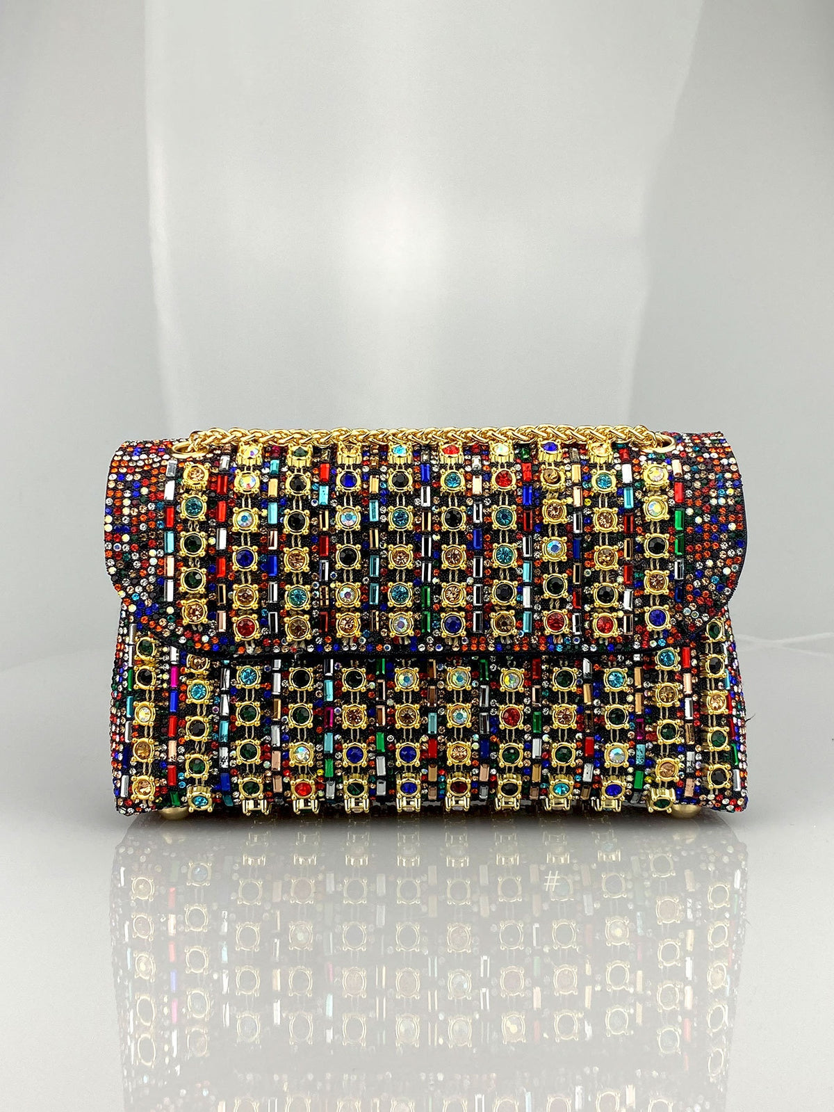 Rhinestone Brooch Evening Clutch