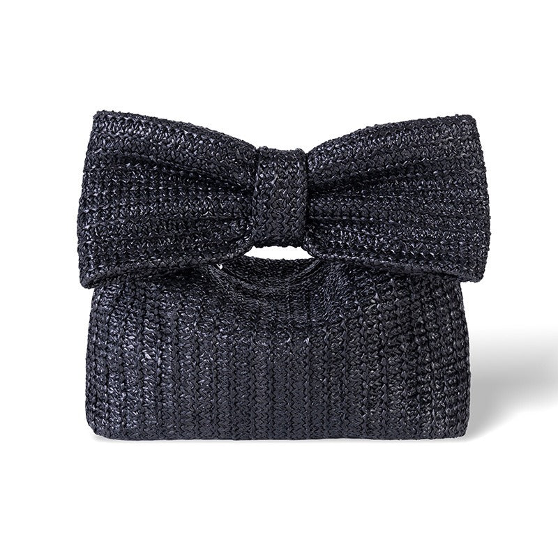 Bow Knot Woven Straw Mini Handbag