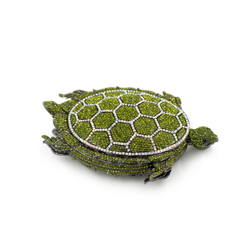 Green Turtle Crystal Evening Minaudiere