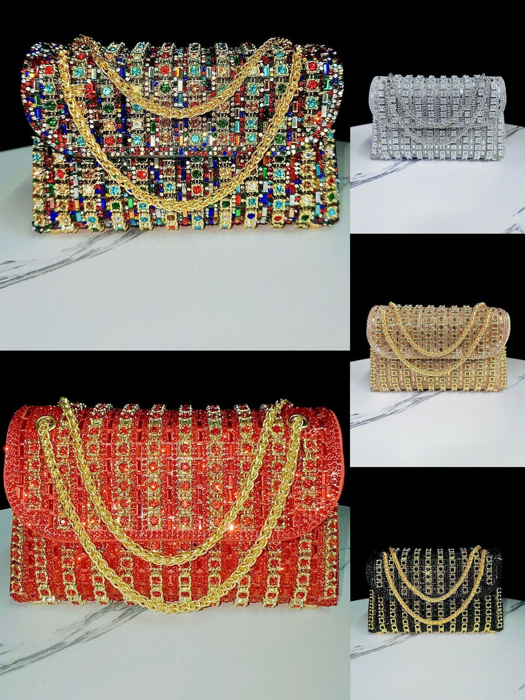 Rhinestone Chain Banquet Crossbody Bag