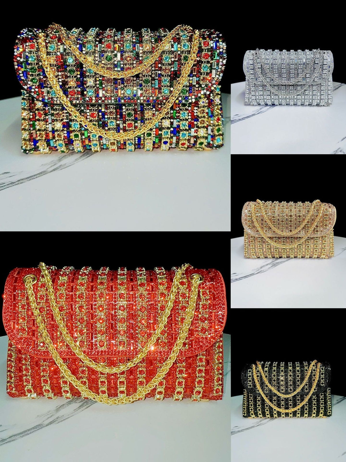 Rhinestone Chain Banquet Crossbody Bag
