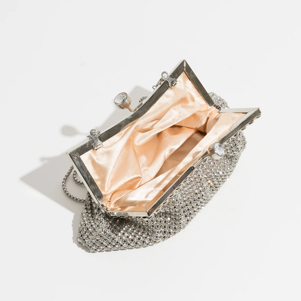 Rhinestone Beaded Chain Evening Purse
