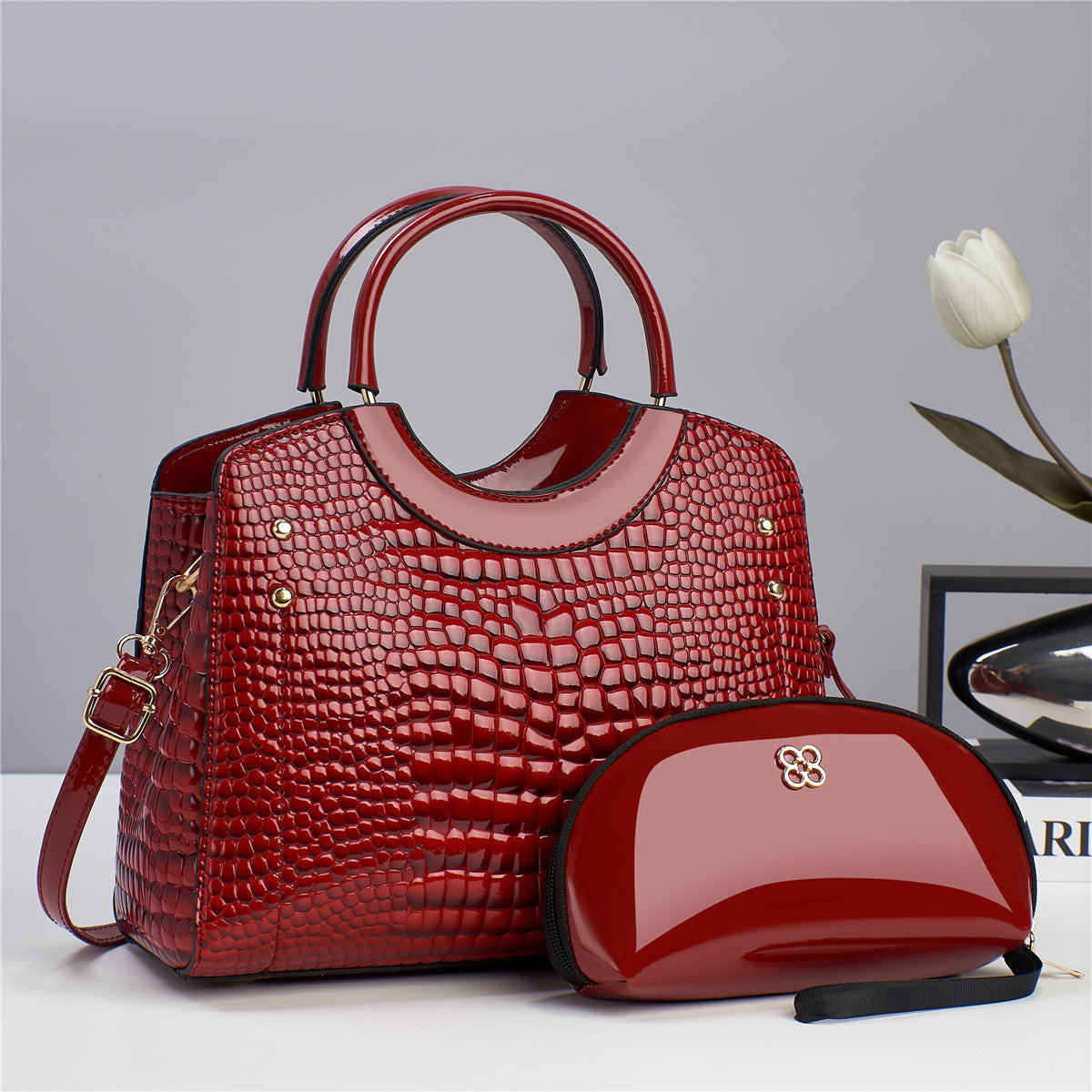 Snakeskin Platinum Chain Bag