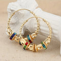 Retro Metal Crescent Earrings Bohemian Water Drop Tassel Earrings