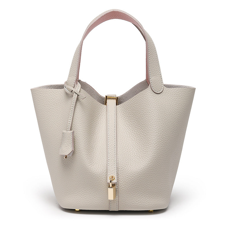 Genuine Leather Bucket Bag