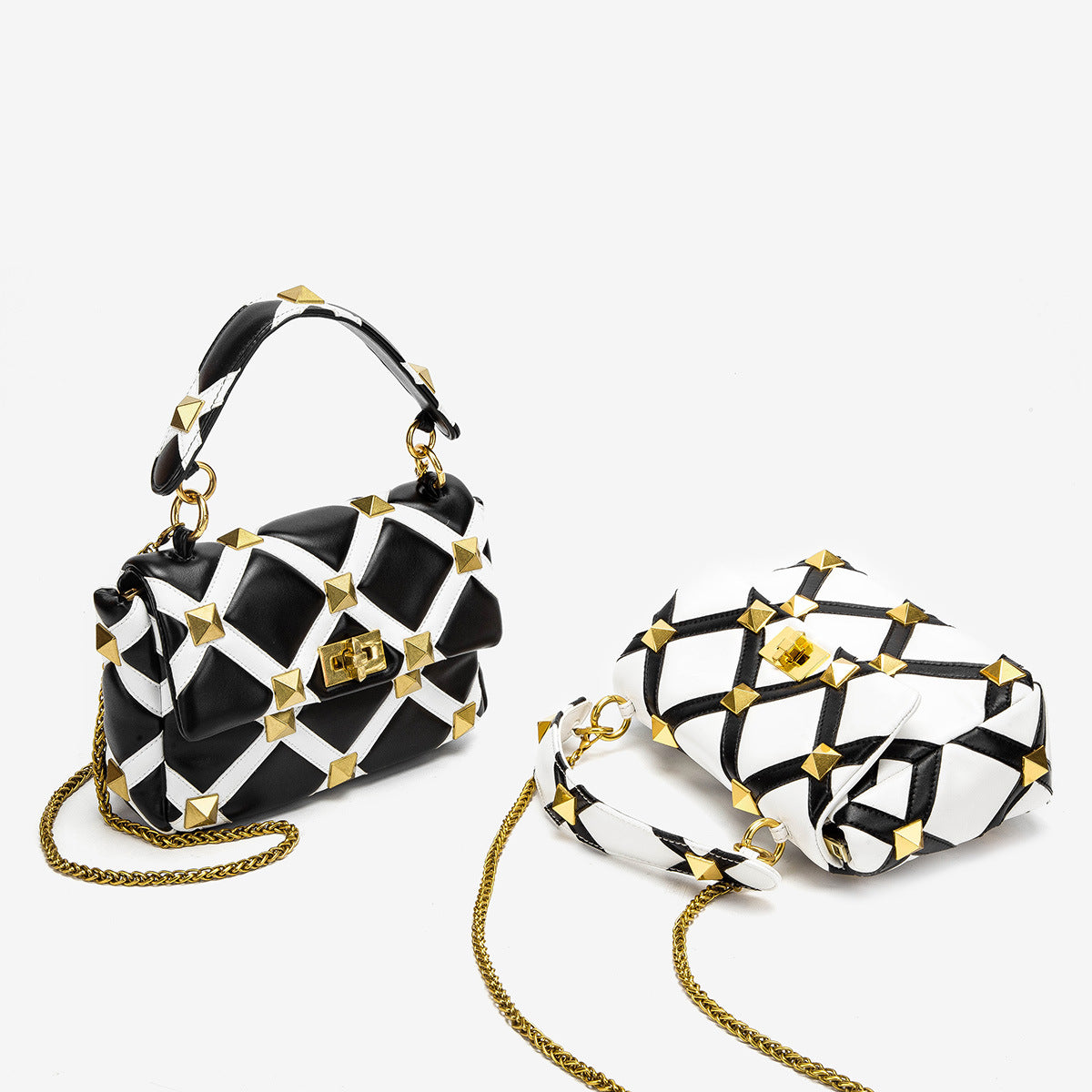 Plaid Structured Shoulder Bag