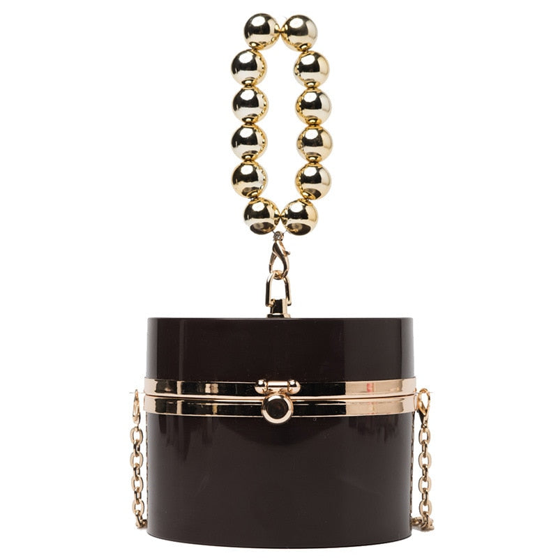 Diamond Pearl Round Clutch