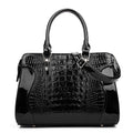 Croc-Embossed Shoulder Bag