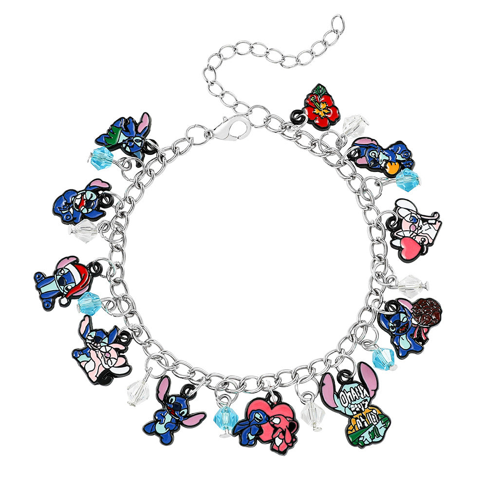 Cartoon Anime Pirate Wang An Rabbit Doll Bracelet Stitch Groot Pendant Bracelet
