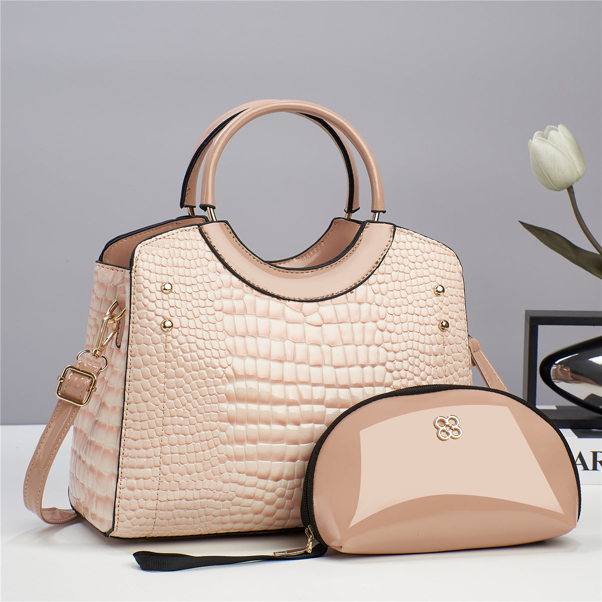 Snakeskin Platinum Chain Bag