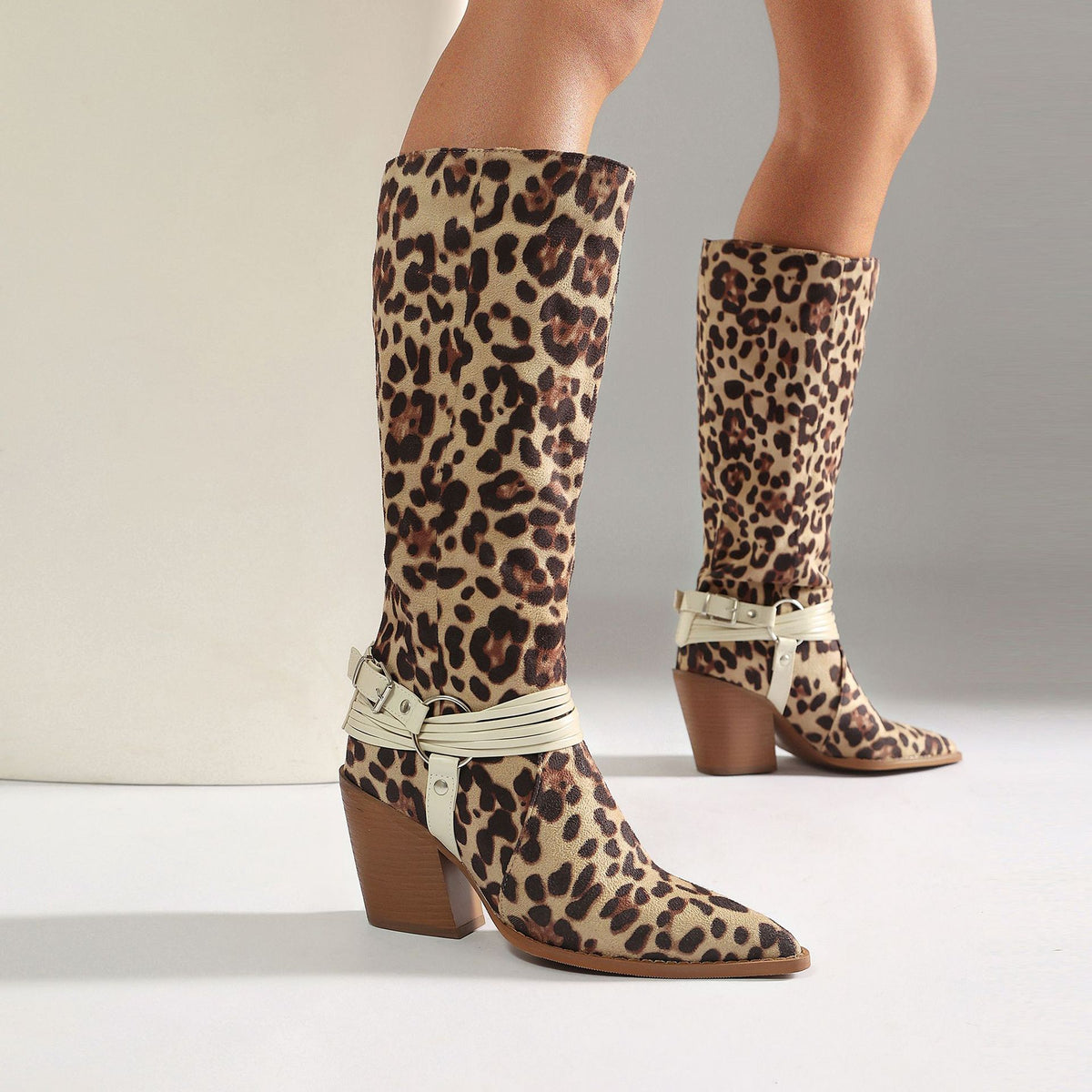Western Pointed Toe Over-the-Knee Boots