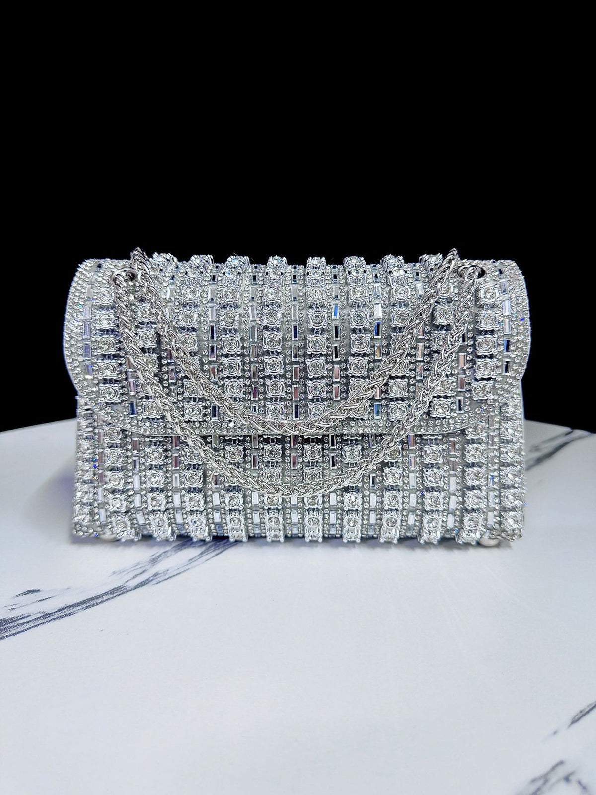 Rhinestone Chain Banquet Crossbody Bag