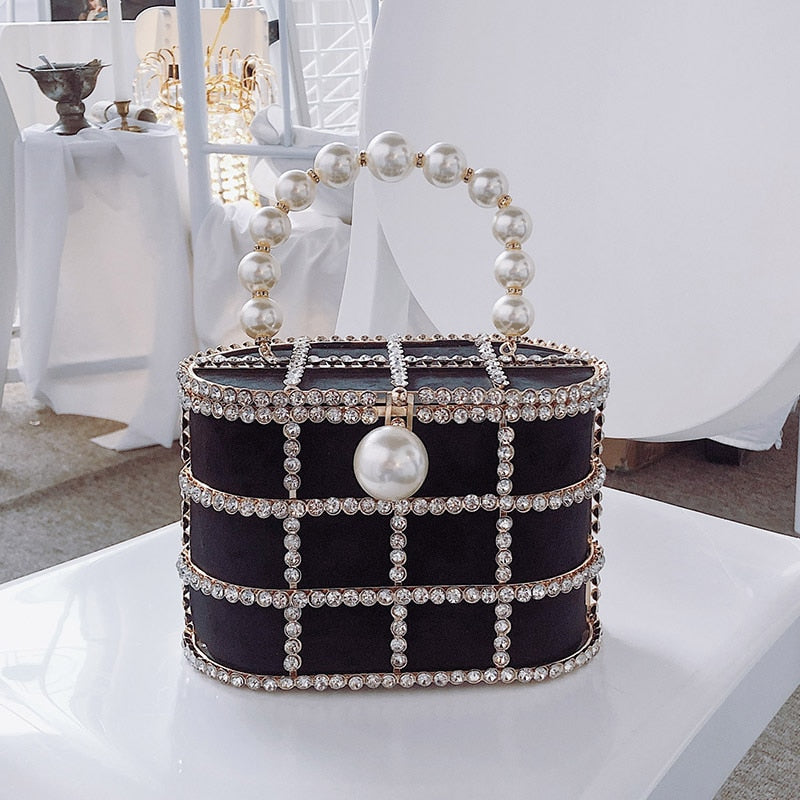 Leopard Diamond Basket Bag