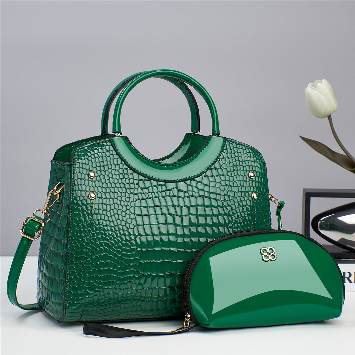 Snakeskin Platinum Chain Bag