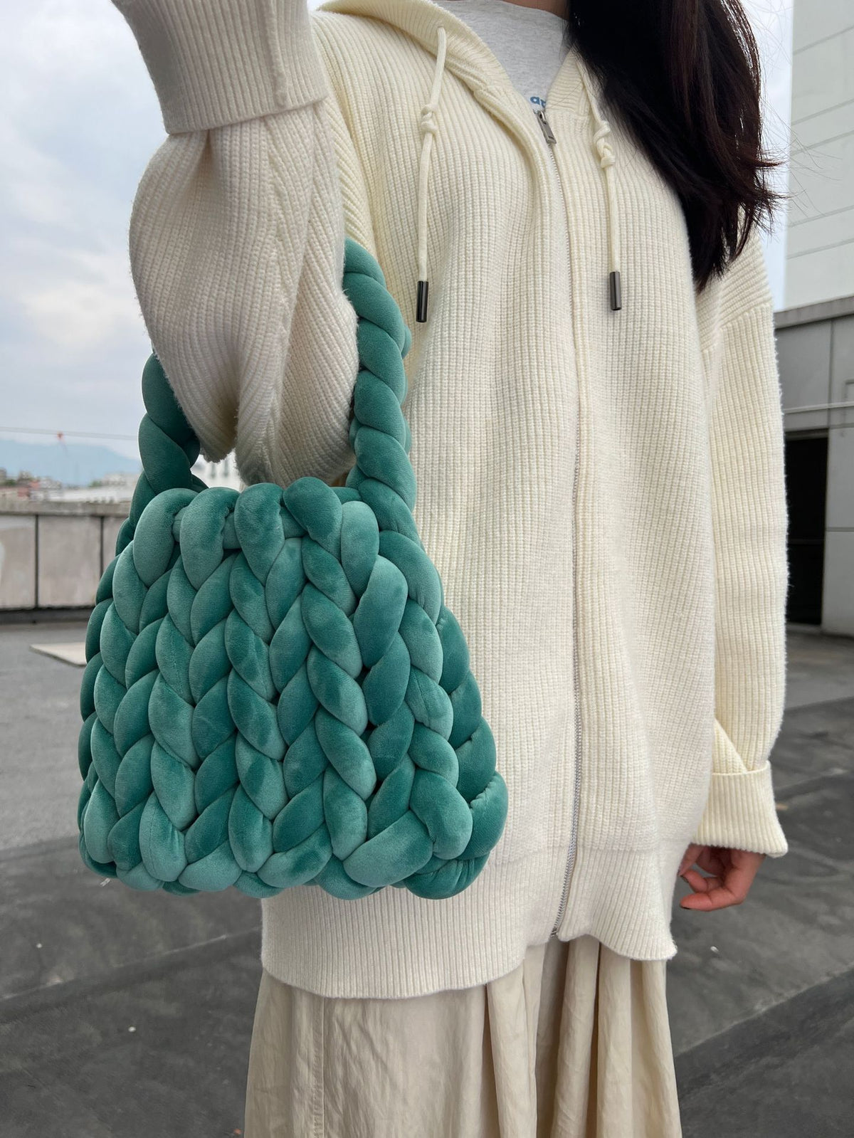 Crystal Velvet Woven Mailman Bag