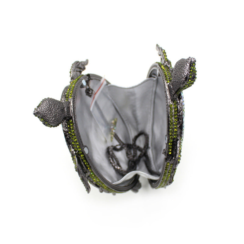 Green Turtle Crystal Evening Minaudiere