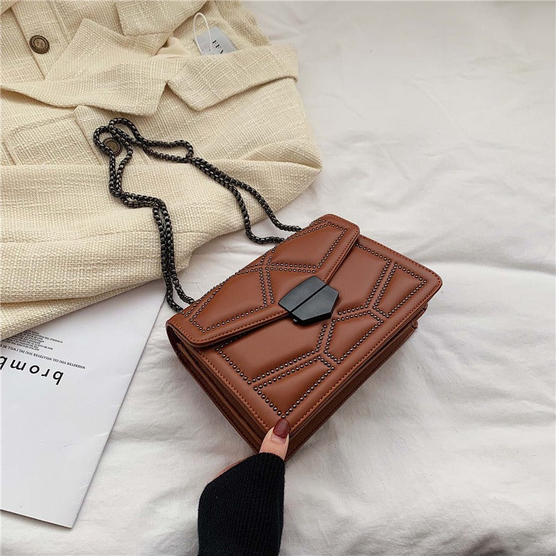 Rivet Chain Small Square Shoulder Bag