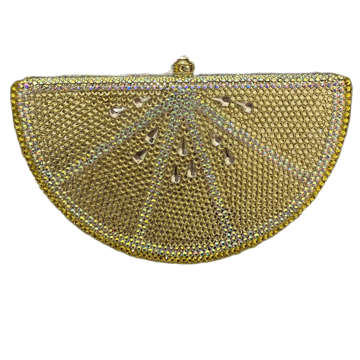 Lemon Shape Rhinestone Chain Evening Purse