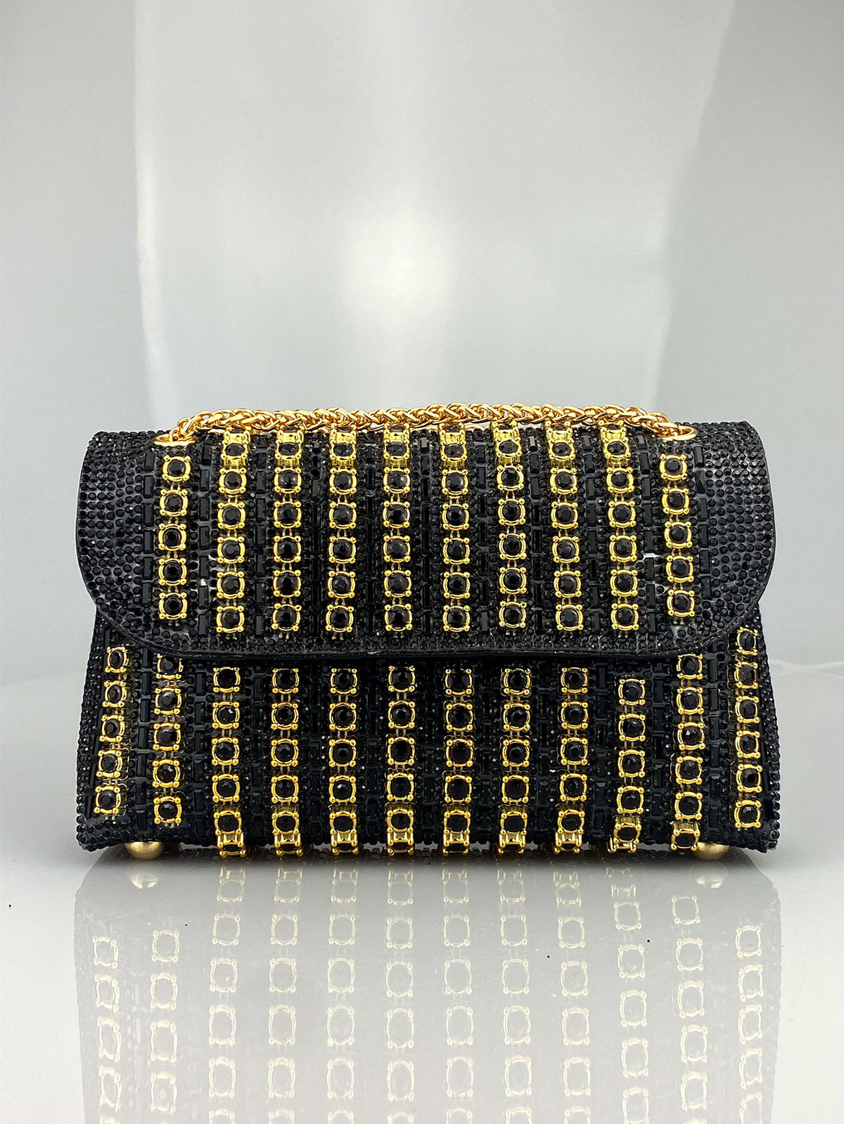 Rhinestone Brooch Evening Clutch