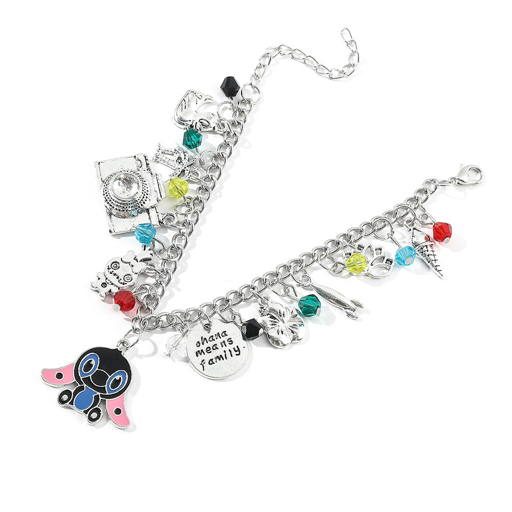 Cartoon Anime Pirate Wang An Rabbit Doll Bracelet Stitch Groot Pendant Bracelet