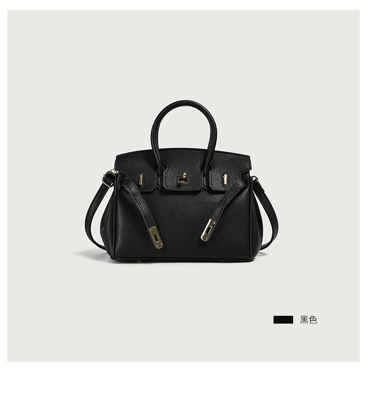 Vegan Leather Top Handle Tote Bag