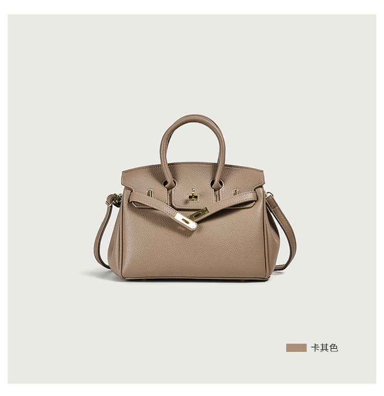 Vegan Leather Top Handle Tote Bag
