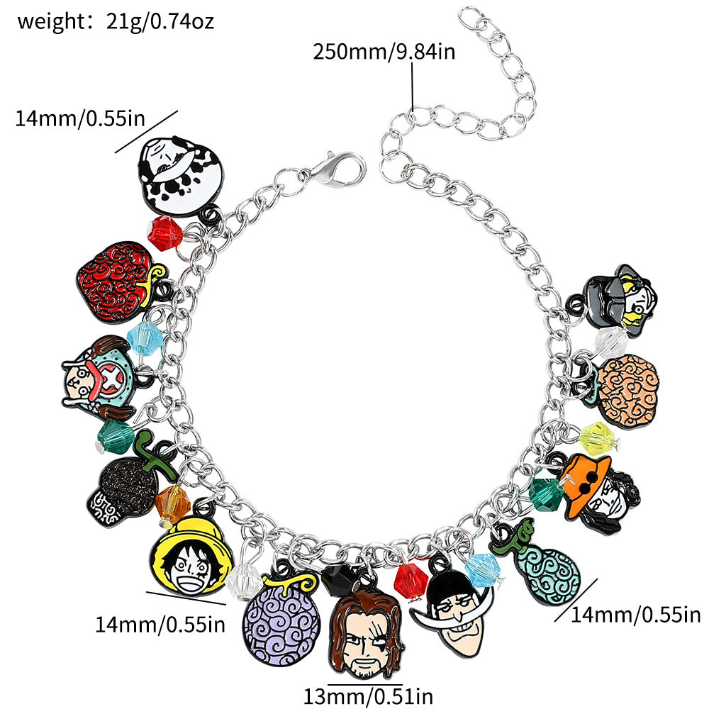Cartoon Anime Pirate Wang An Rabbit Doll Bracelet Stitch Groot Pendant Bracelet