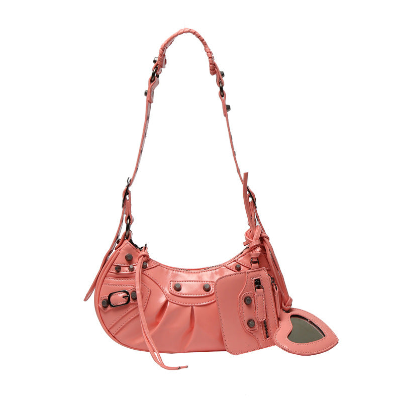Moto Rivet Crescent Bag