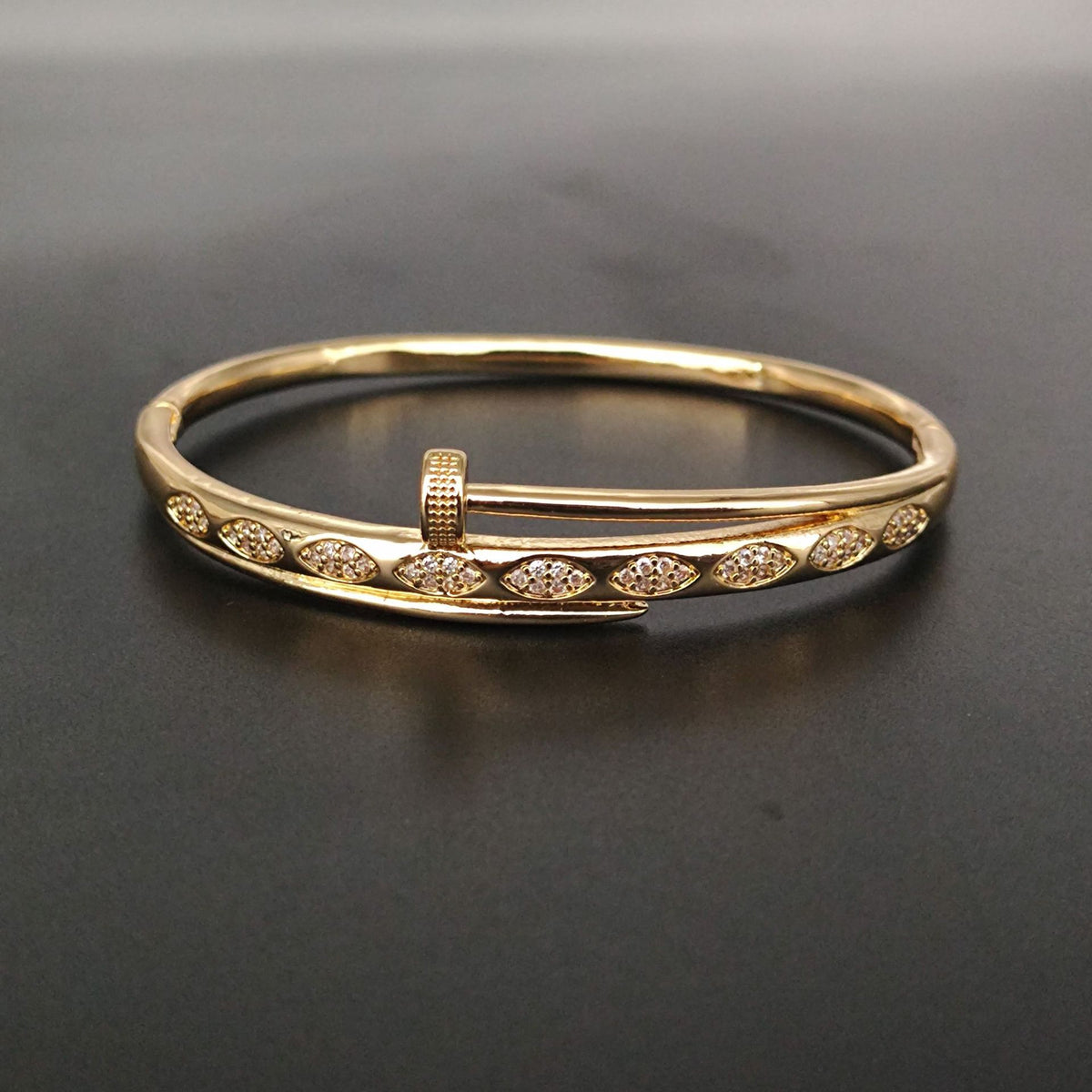 Rhinestone 18K Rose Gold Couple Bracelet