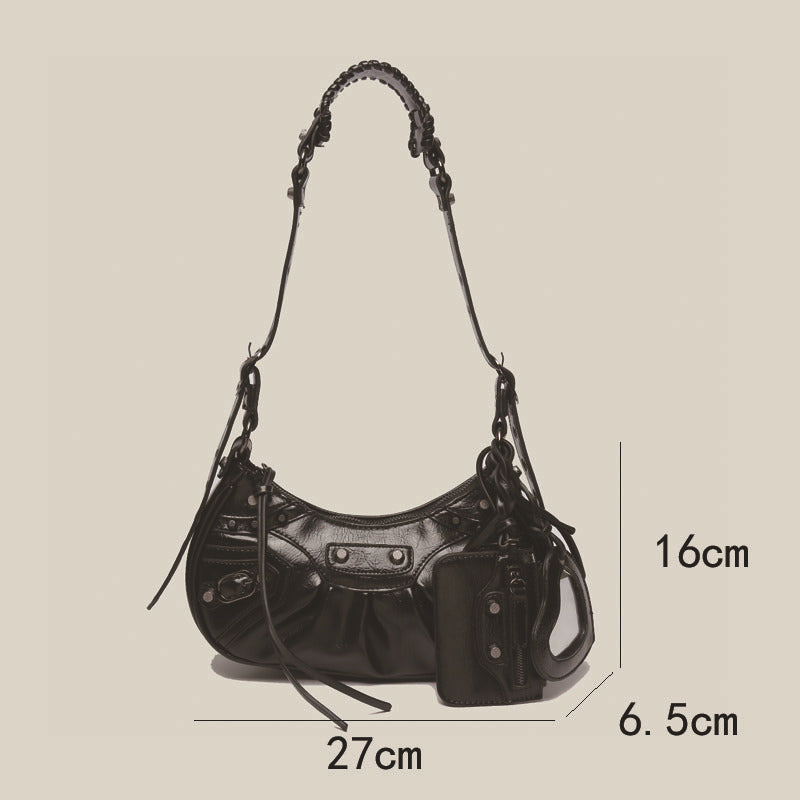 Moto Rivet Crescent Bag
