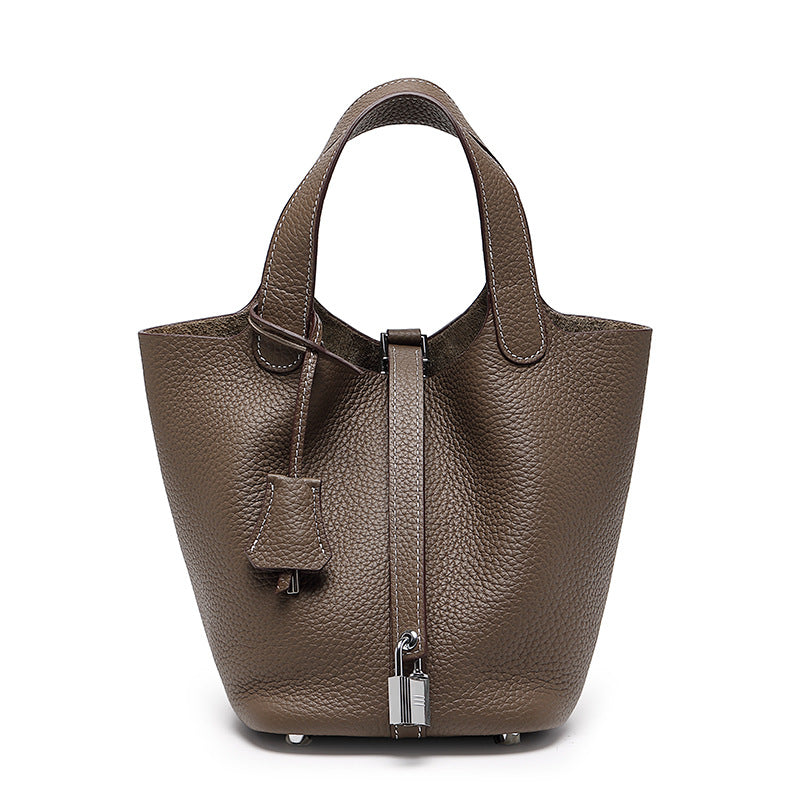 Genuine Leather Bucket Bag