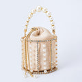 Pearl Rhinestone Bucket Clutch