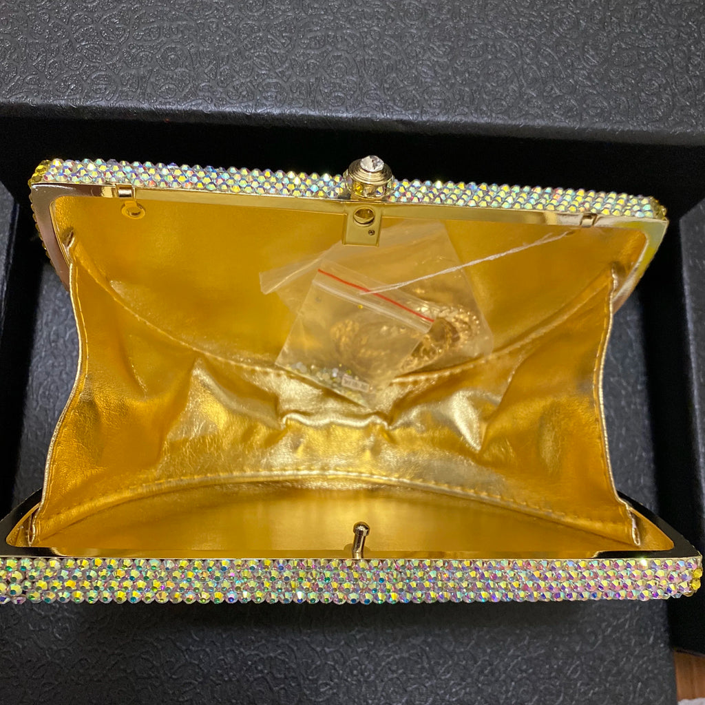 Lemon Shape Rhinestone Chain Evening Purse