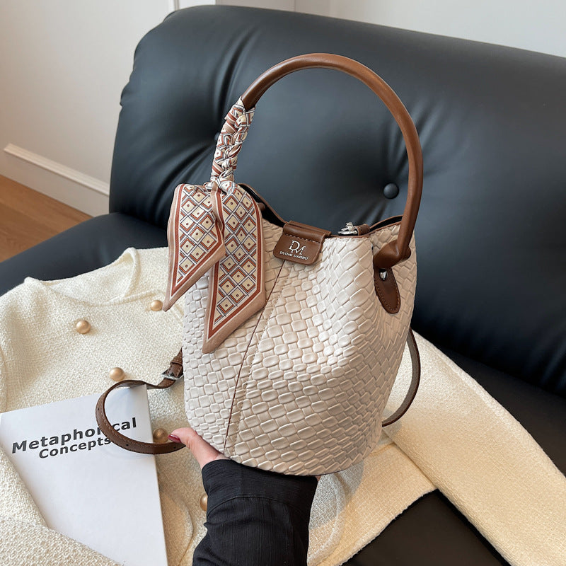 Woven Bucket Shoulder Bag