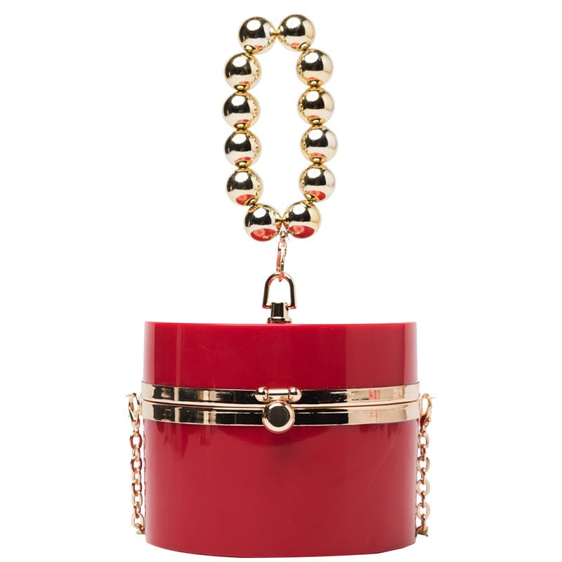 Diamond Pearl Round Clutch