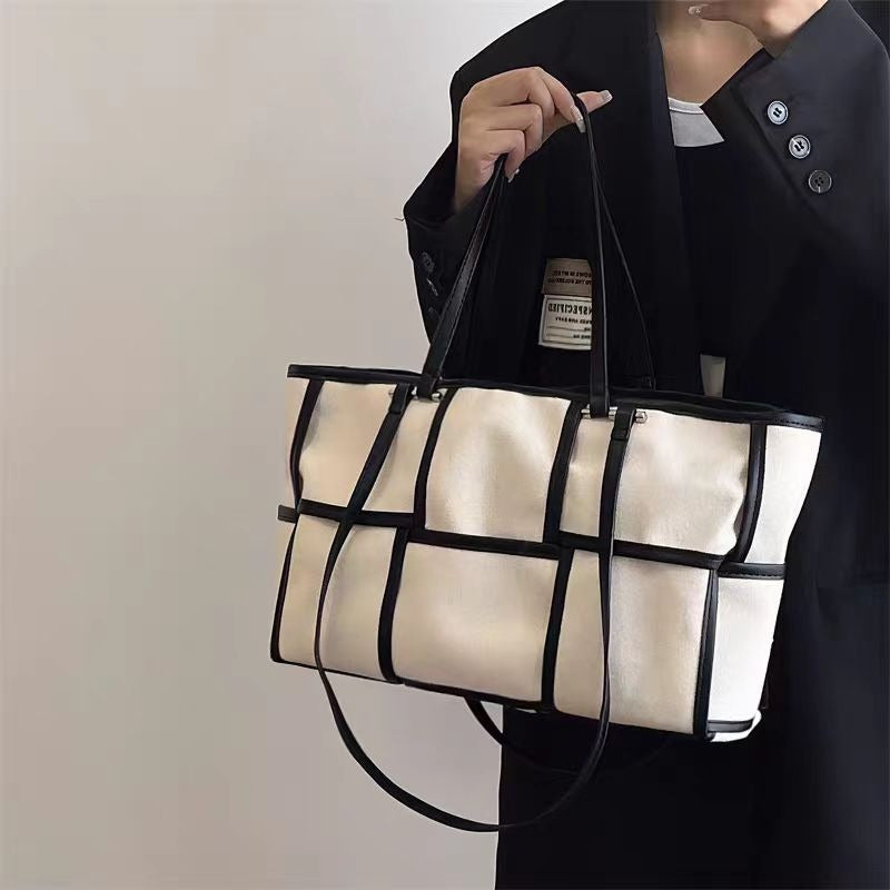 Canvas Splice Crossbody Shoulder Bag