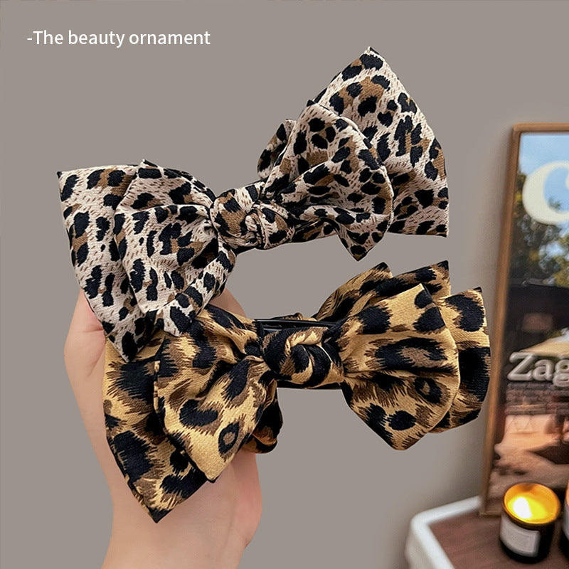 Leopard Print Bow Hair Clip