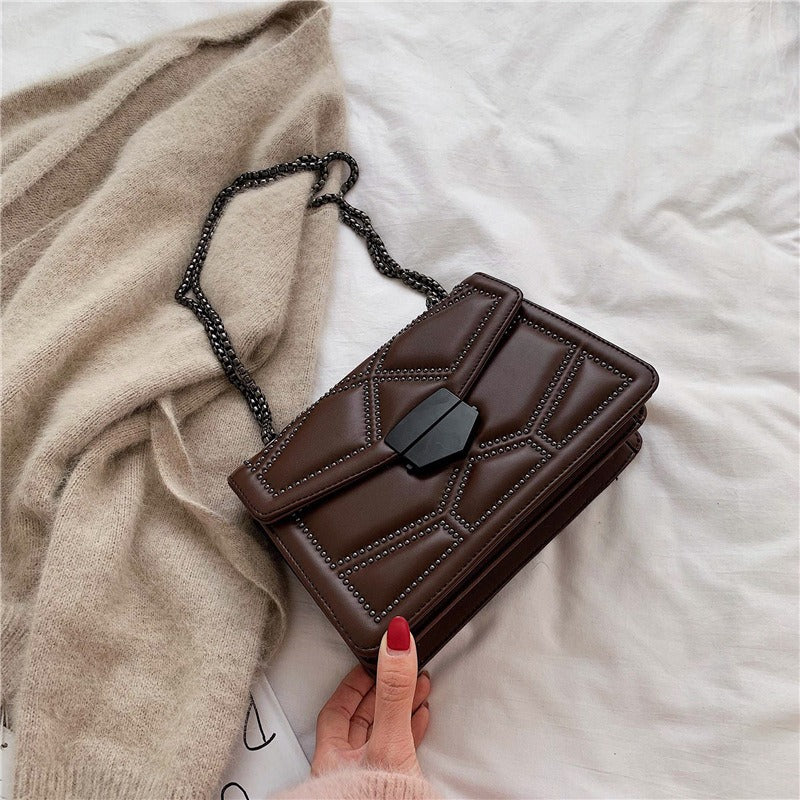 Rivet Chain Small Square Shoulder Bag