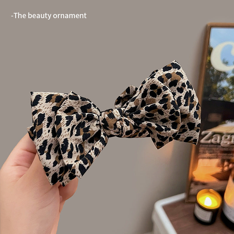 Leopard Print Bow Hair Clip