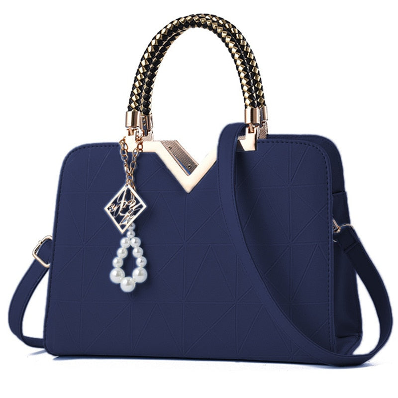 Embroidered Top-Handle Bag