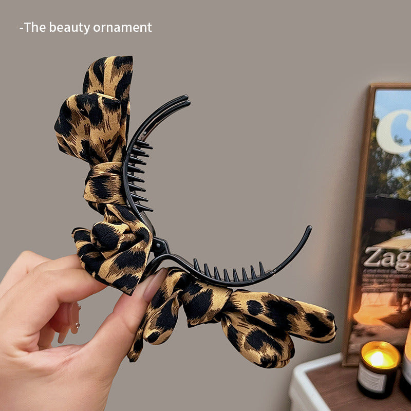 Leopard Print Bow Hair Clip