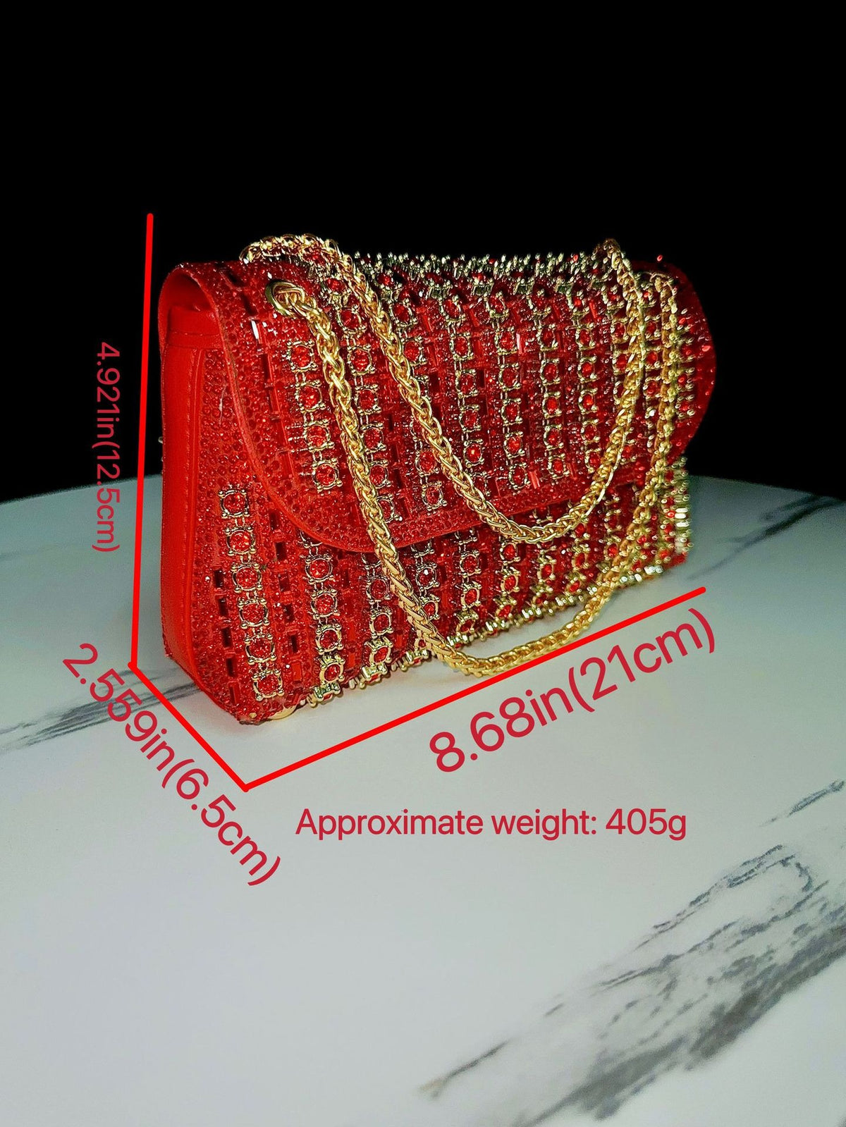 Rhinestone Chain Banquet Crossbody Bag