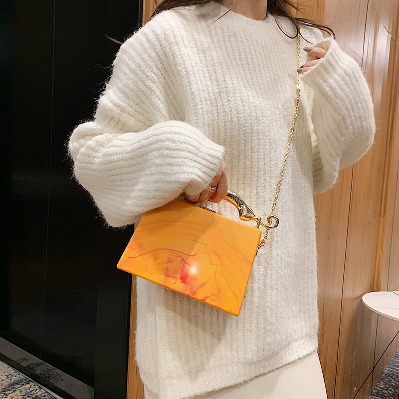 Colorblock Acrylic Box Bag