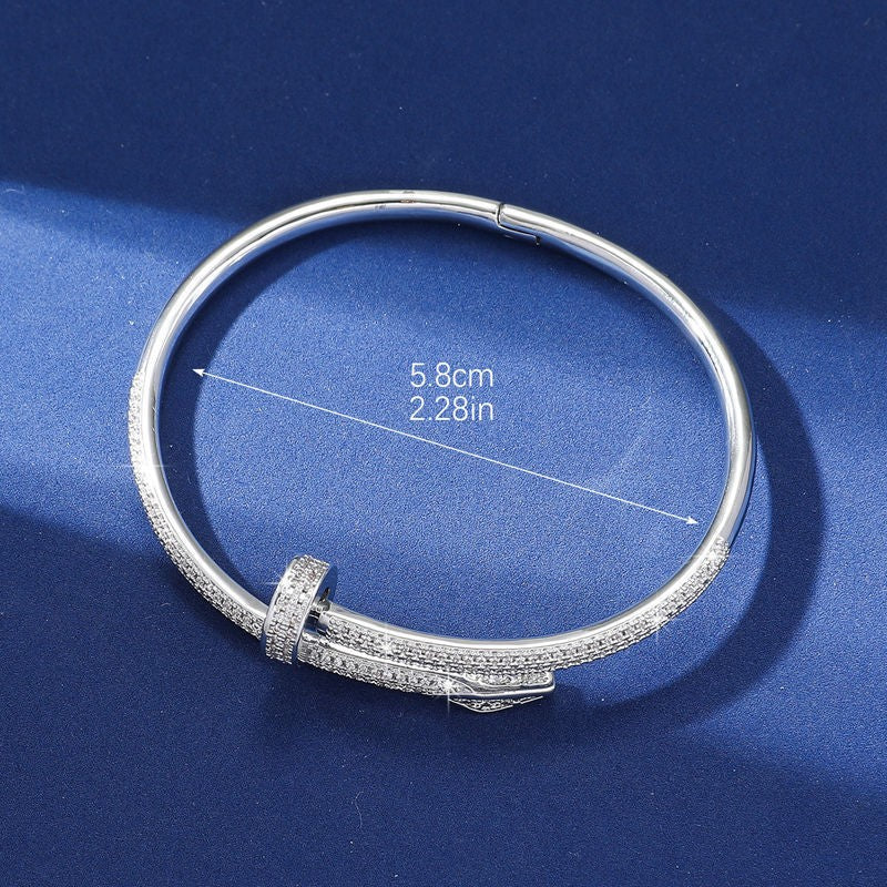 Rhinestone 18K Rose Gold Couple Bracelet
