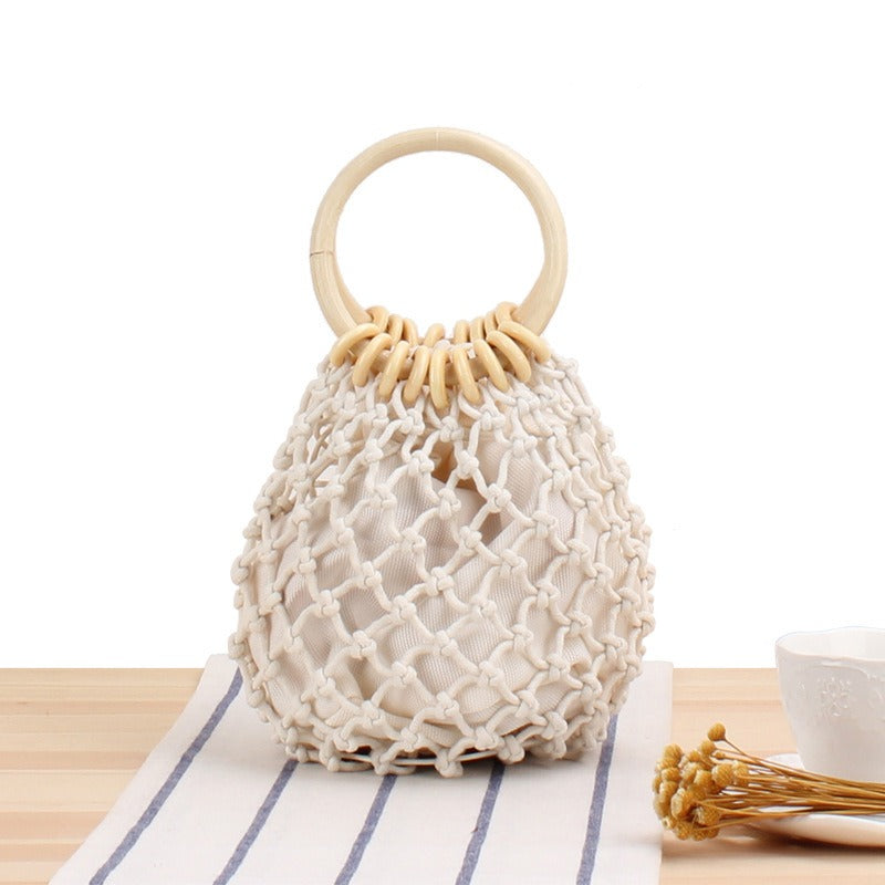Handwoven Cotton Net Beach Tote
