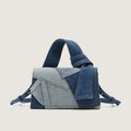 Denim Patchwork Canvas Shopper Tote