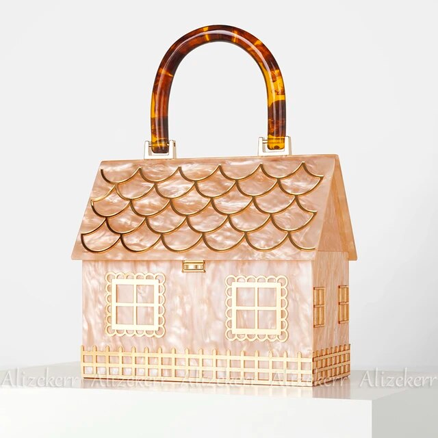Acrylic House-Shaped Evening Clutch