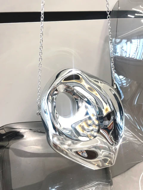 Gold Acrylic Shiny Party Clutch Purse