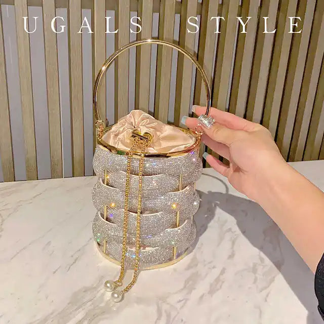Crystal Woven Rhinestone Clutch Purse