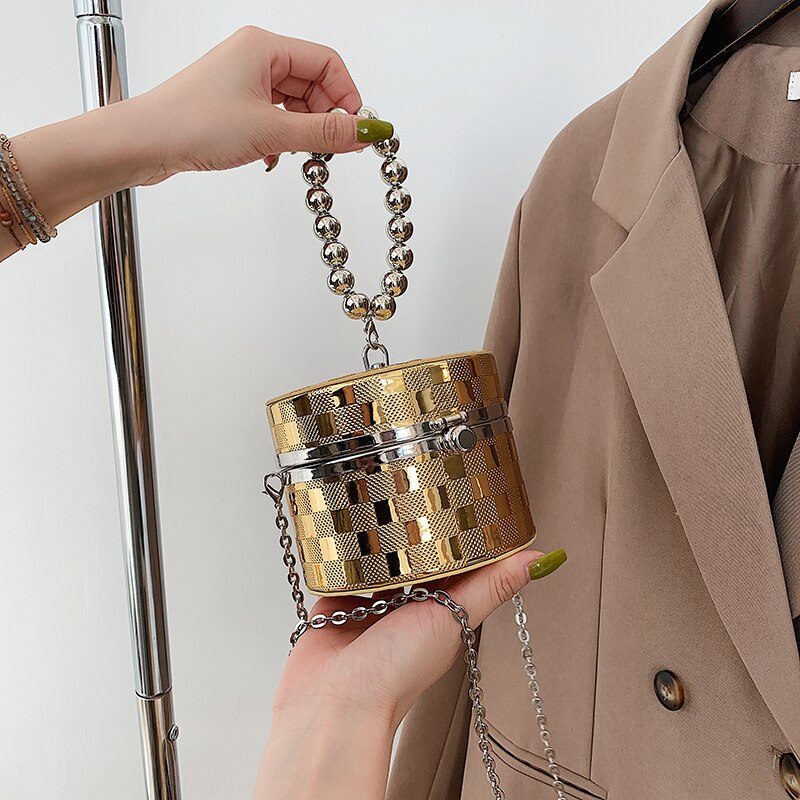 Diamond Pearl Round Clutch
